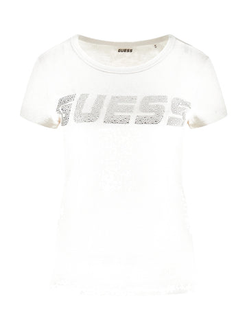 Guess Athleisure Kiara Ss T-shirt - T-Shirt Donna - Panna