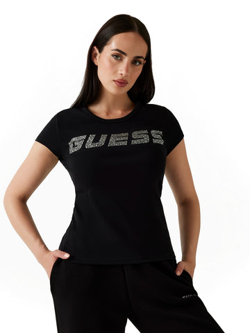 Guess Athleisure Kiara Ss T-shirt - T-Shirt Donna - Nero