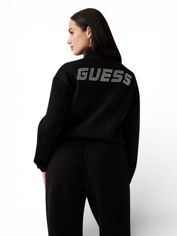 Guess Athleisure Cecilia Scuba Zip Sweatshirt - Felpe Donna - Nero