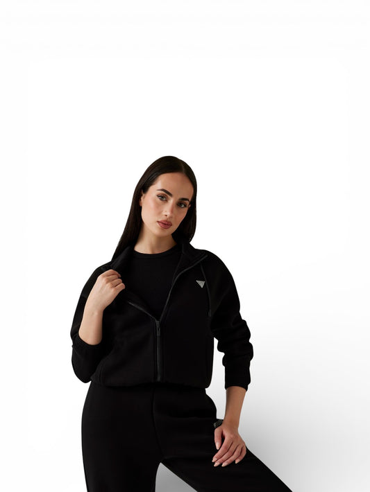 Guess Athleisure Cecilia Scuba Zip Sweatshirt - Felpe Donna - Nero