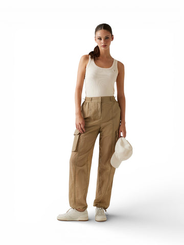 Guess Athleisure Colette Rib Tank - T-Shirt Donna - Bianco