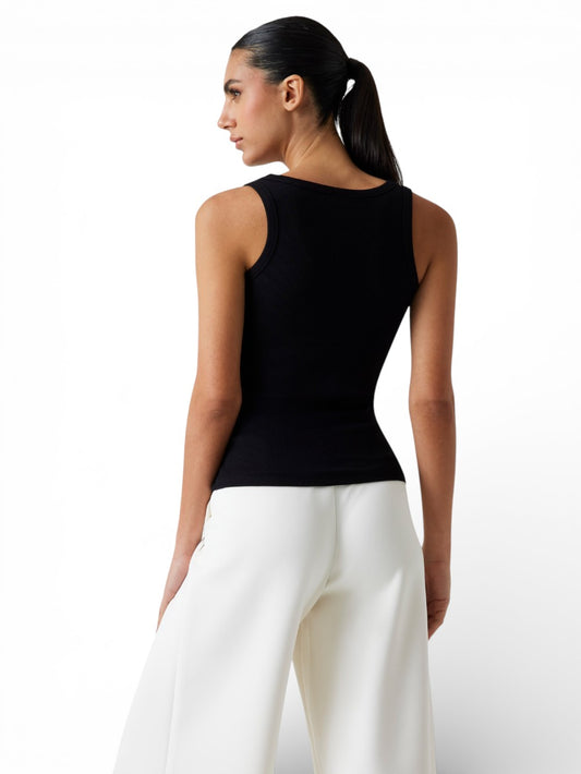 Guess Athleisure Colette Rib Tank - T-Shirt Donna - Nero