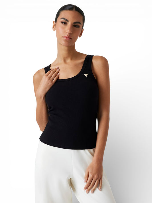Guess Athleisure Colette Rib Tank - T-Shirt Donna - Nero