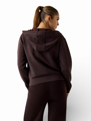 Guess Athleisure Olympe Full Zip Hoodie Sweatsh - Felpe Donna - Marrone
