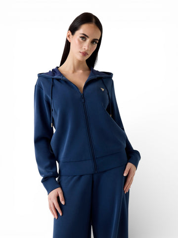 Guess Athleisure Olympe Full Zip Hoodie Sweatsh - Felpe Donna - Blu