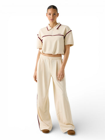 Guess Athleisure Jasmine Wide Leg Pant - Pantaloni Donna - Crema