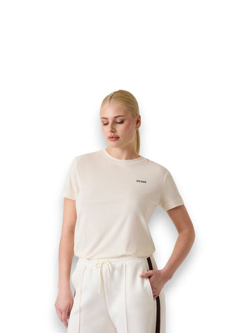 Guess Athleisure Milena Ss Cn T-Shirt - T-Shirt Donna - Panna