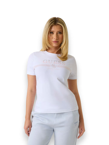 Guess Athleisure Siena Ss Cn T-Shirt - T-Shirt Donna - Bianco