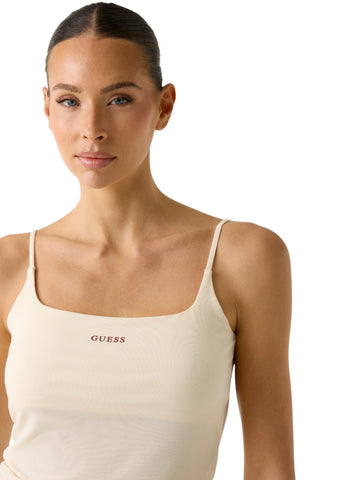 Guess Athleisure Jasmine Top - T-Shirt Donna - Panna