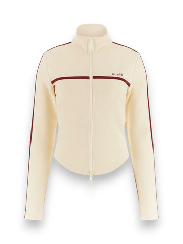 Guess Athleisure Jasmine Full Zip Sweatshirt - Felpe Donna - Crema