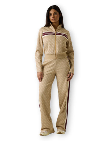 Guess Athleisure 4g Jacquard Full Zip Sweatshir - Felpe Donna - Beige
