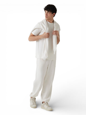 Guess Athleisure Ss Alphy T-Shirt - T-Shirt Uomo - Panna