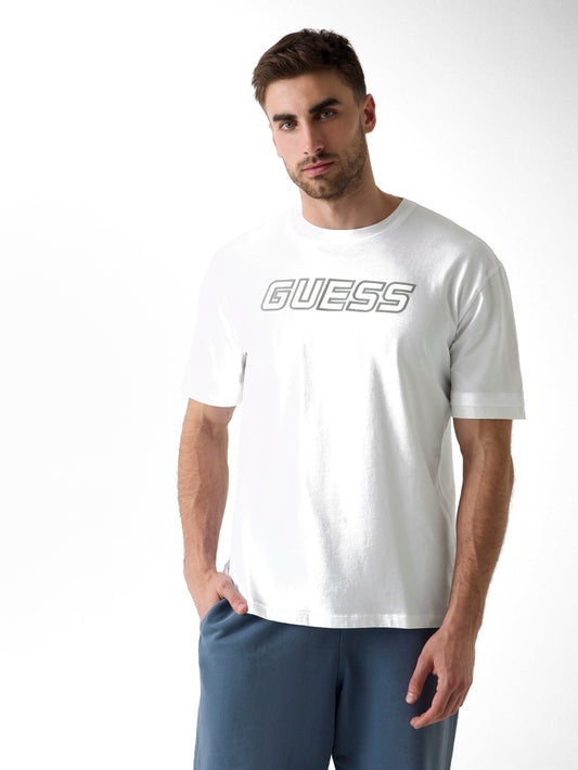 Guess Gustave Cn Ss T-shirt - T-Shirt Uomo - Bianco