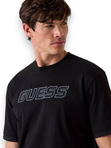 Guess Athleisure Gustave Cn Ss T-Shirt - T-Shirt Uomo - Nero