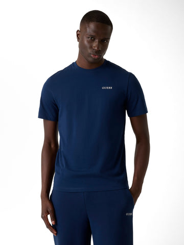 Guess Marzio Cn Ss T-shirt - T-Shirt Uomo - Silk Blue