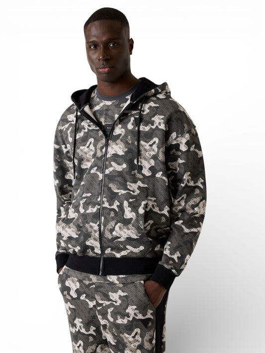 Guess Athleisure Chayton Zip Hoodie Sweatshirt - Felpe Uomo - Camouflage
