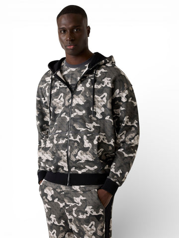 Guess Athleisure Chayton Zip Hoodie Sweatshirt - Felpe Uomo - Camouflage