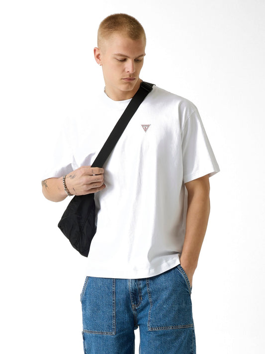 Guess Jeans Gj Ss Cn Os Mini Triangle Tee - T-Shirt Uomo - Bianco