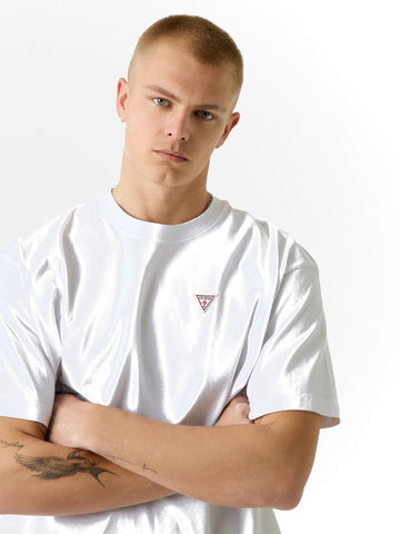 Guess Jeans Gj Ss Cn Os Mini Triangle Tee - T-Shirt Uomo - Bianco