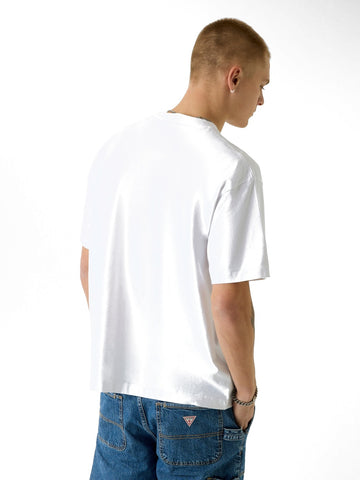 Guess Jeans Gj Ss Cn Os Mini Triangle Tee - T-Shirt Uomo - Bianco