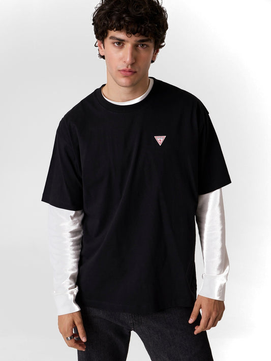Guess Jeans Gj Ss Cn Os Mini Triangle Tee - T-Shirt Uomo - Nero
