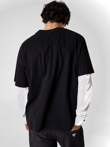 Guess Jeans Gj Ss Cn Os Mini Triangle Tee - T-Shirt Uomo - Nero