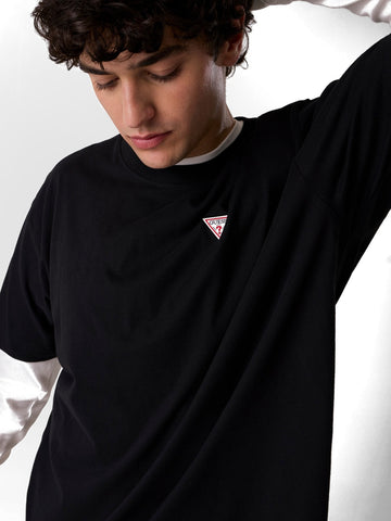 Guess Jeans Gj Ss Cn Os Mini Triangle Tee - T-Shirt Uomo - Nero