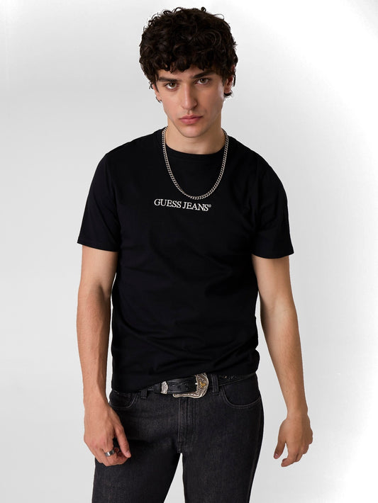 Guess Jeans Gj Ss Cn Slim Logo Embro Tee - T-Shirt Uomo - Nero