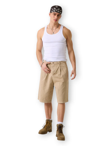 Guess Jeans Gj Baggy Pleated Short - Pantaloni Uomo - Sabbia