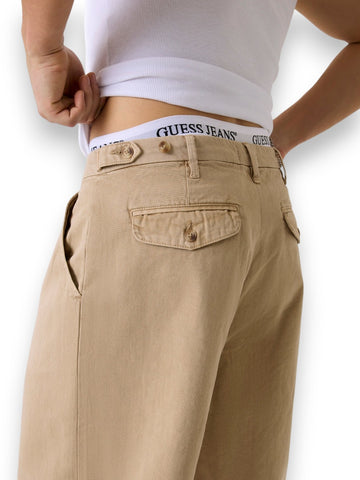 Guess Jeans Gj Baggy Pleated Short - Pantaloni Uomo - Sabbia