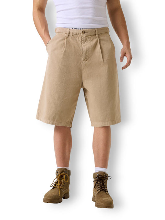 Guess Jeans Gj Baggy Pleated Short - Pantaloni Uomo - Sabbia