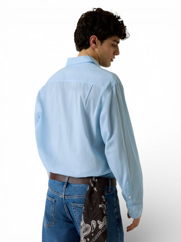 Guess Jeans Gj Ls Boxi Cropped Pocket Shir - Camicie Uomo - Celeste