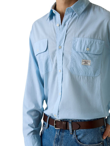 Guess Jeans Gj Ls Boxi Cropped Pocket Shir - Camicie Uomo - Celeste