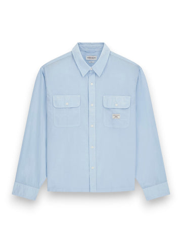 Guess Jeans Gj Ls Boxi Cropped Pocket Shir - Camicie Uomo - Celeste