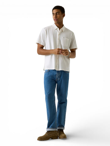 Guess Jeans Gj Reg Fit Slub Pique Ss Shirt - T-Shirt Uomo - Bianco