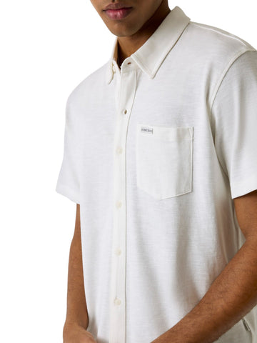 Guess Jeans Gj Reg Fit Slub Pique Ss Shirt - T-Shirt Uomo - Bianco
