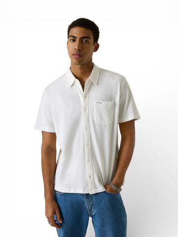 Guess Jeans Gj Reg Fit Slub Pique Ss Shirt - T-Shirt Uomo - Bianco