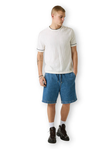 Guess Jeans Gj Ss Cn Stitched Swtr - Maglieria Uomo - Bianco