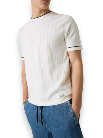 Guess Jeans Gj Ss Cn Stitched Swtr - Maglieria Uomo - Bianco