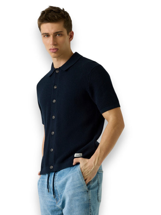 Guess Jeans Gj Ss Buttoned Polo Swtr - Maglieria Uomo - Blu