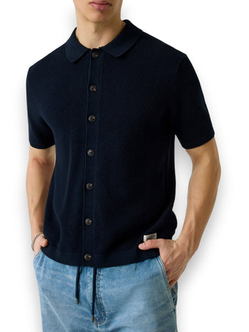 Guess Jeans Gj Ss Buttoned Polo Swtr - Maglieria Uomo - Blu