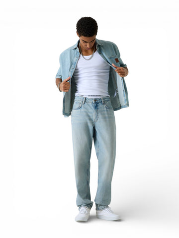 Guess Jeans Gj Oversize Crop Ss Shirt - Camicie Uomo - Jeans