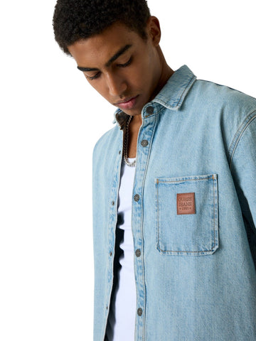 Guess Jeans Gj Oversize Crop Ss Shirt - Camicie Uomo - Jeans
