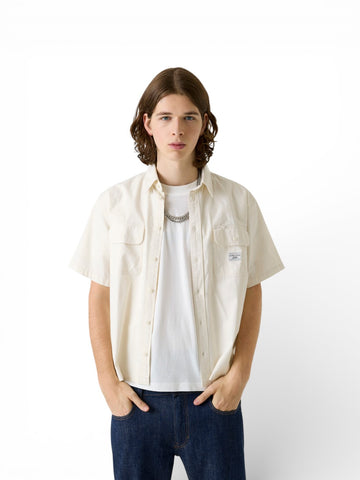 Guess Jeans Gj Ss Boxi Cropped Pocket Shir - Camicie Uomo - Panna