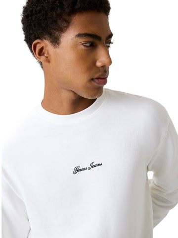 Guess Jeans Gj Ls Boxy Cropped Ottoman - T-Shirt Uomo - Bianco