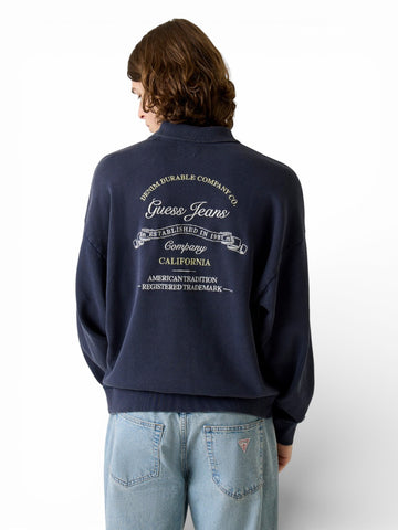 Guess Jeans Gj Os Rugby Crewneck - Felpe Uomo - Blu