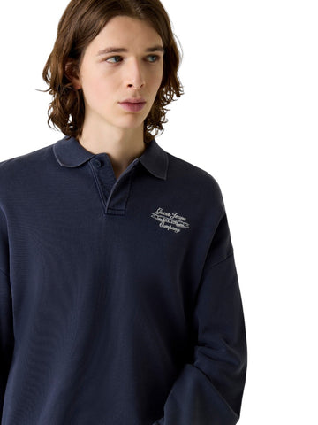 Guess Jeans Gj Os Rugby Crewneck - Felpe Uomo - Blu