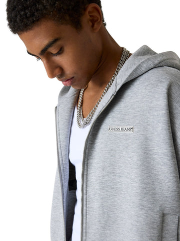 Guess Jeans Gj Scuba Full Zip Hoodie - Felpe Uomo - Grigio