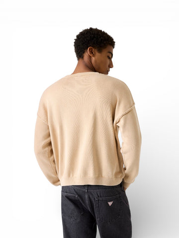 Guess Jeans Gj Ls Cn Label Swtr - Maglieria Uomo - Beige