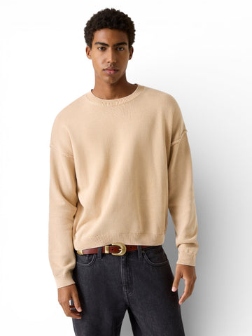 Guess Jeans Gj Ls Cn Label Swtr - Maglieria Uomo - Beige